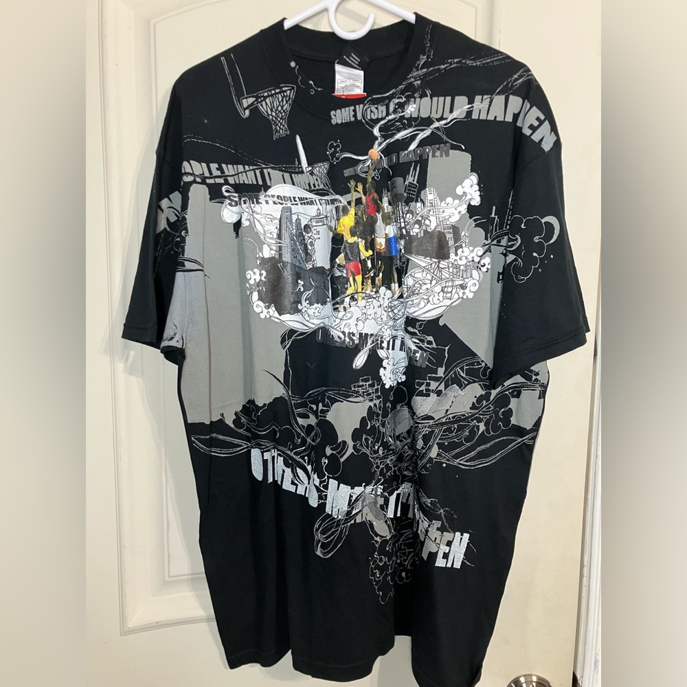 New Nike Air Jordan Black T-Shirt Mens XL All Over Print